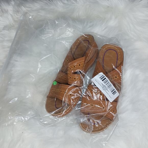 Women's Retro Round Heeled Open Toe Wedges NWT - Picture 2 of 12